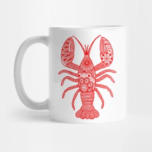 Lobster (red and white vertical) Mug